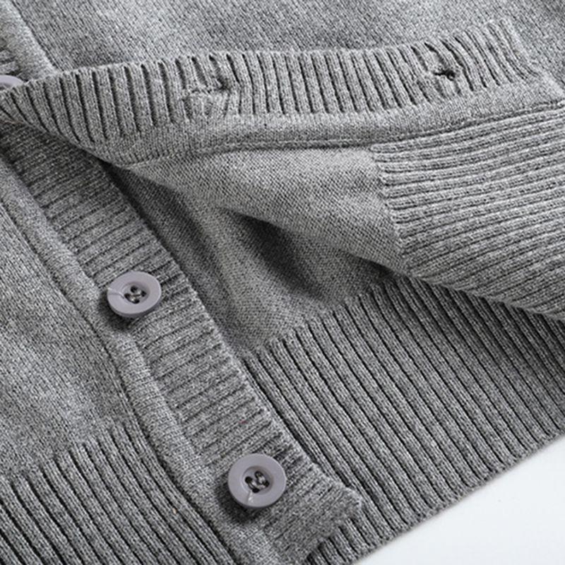 4-12 år Kid Strikket Cardigan Coat Vinter V-hals Knapp Genser