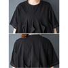 Dimanaf New 2025 Plus Size Summer Dress Women Basic Black Casual Short Sleeve Dress Loose Long Dress