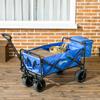 Garden Cart 110L with Telescopic Handle and 15L Thermal Bag in Steel and Fabric, Blue