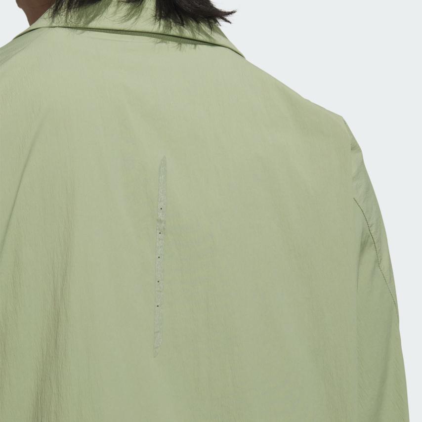 Adidas Wuji Series Casual Solid Color Zip-Up Collared Long Sleeve Jacket Men Outerwear Tent-Green JI8693