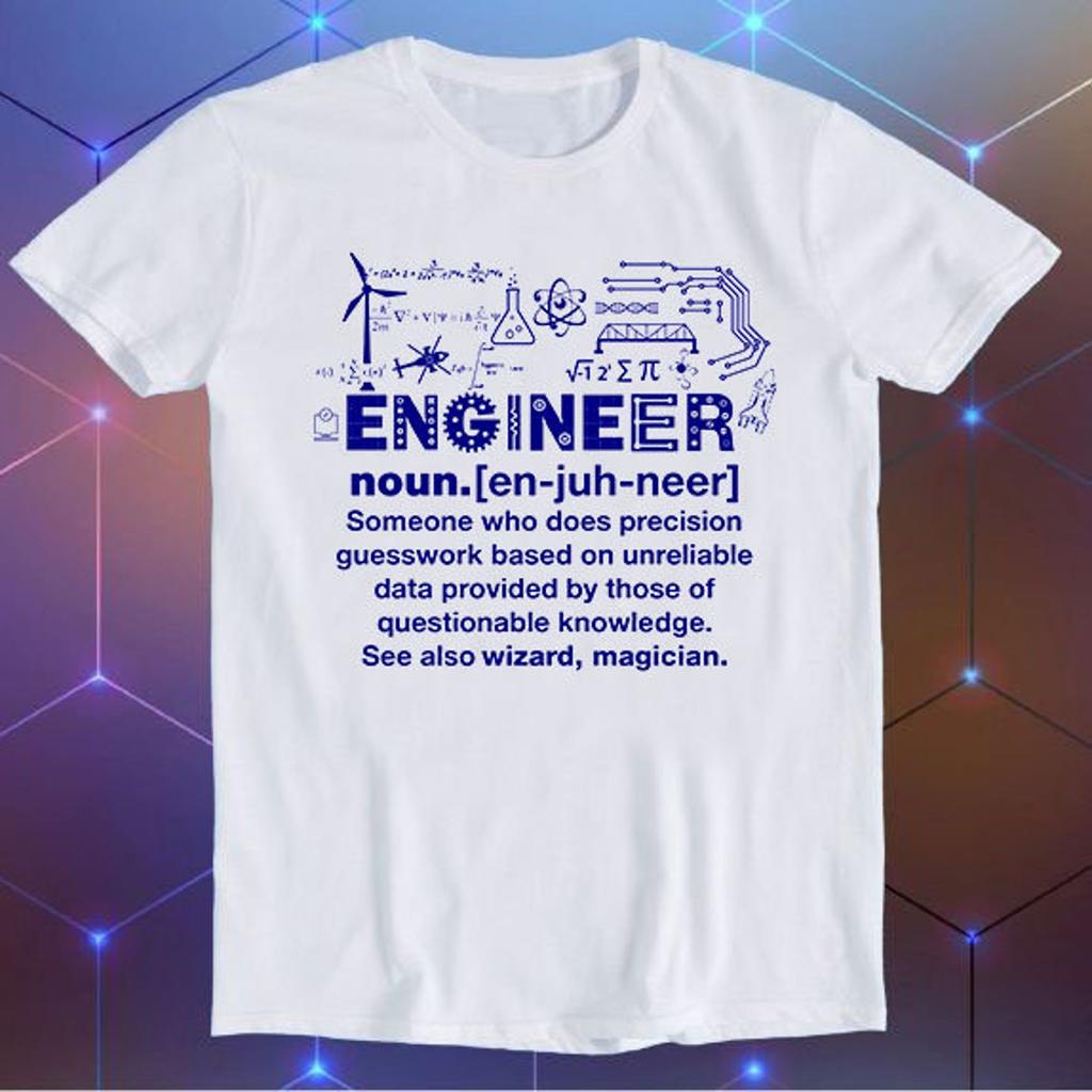 Engineer Noun Slogan Joke Cool Saying Sarcastic Wizard Geek Style Art Drawing Anime Meme Cool Funny Gift T-Shirt E94