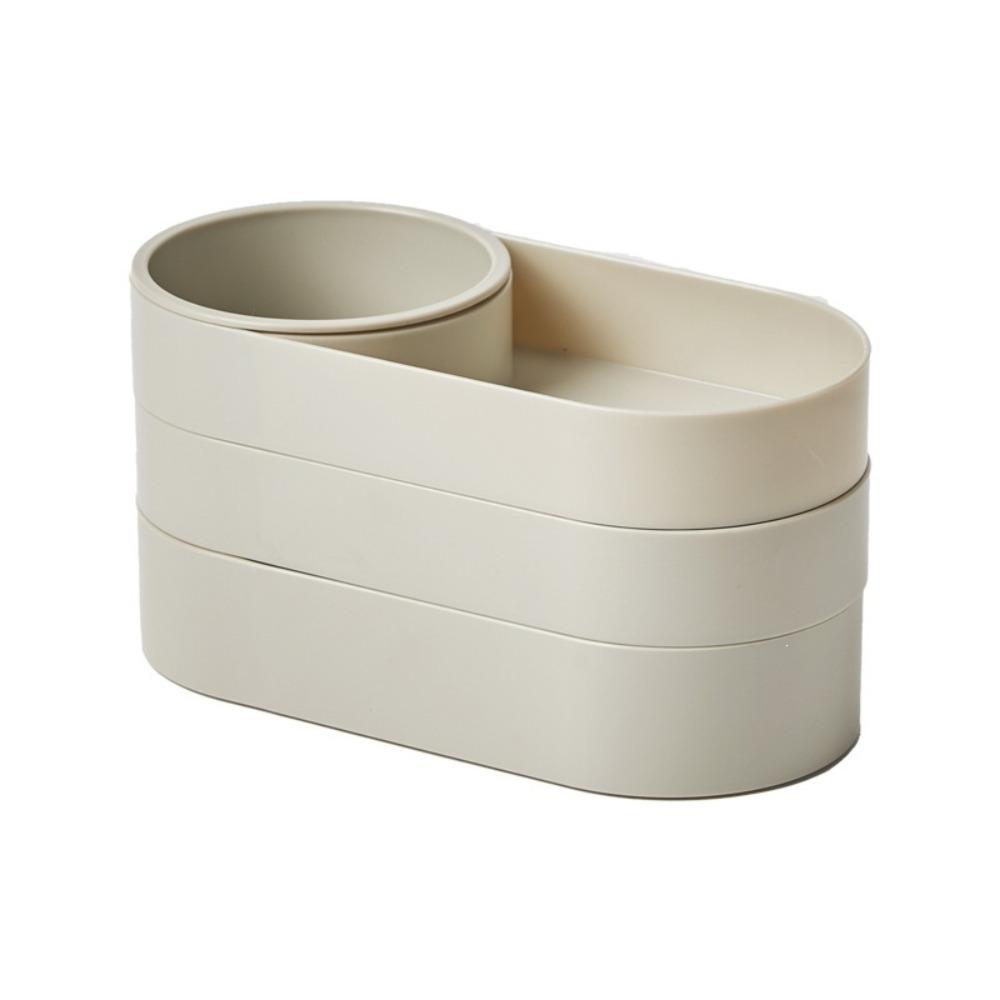 360° Rotating Makeup Brush Storage Bucket Large Capacity Jewelry Storage Box Student Desktop