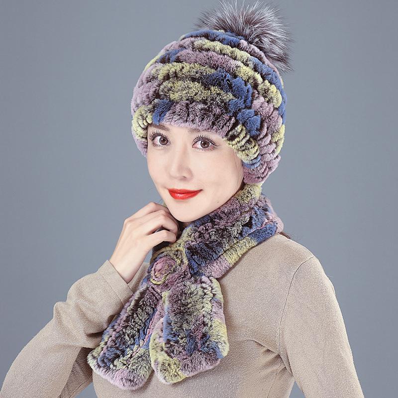 Old Man In Fur Rex Rabbit Hair Hat Ladies Autumn and Winter Mom Old Woman Warm Fox Hair Grandma Top Hat