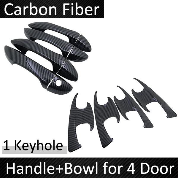 Capacul mânerului ușii din fibră de carbon neagră pentru Toyota Corolla E170 E180 2014 ~ 2018 2016 2017 Set de ornamente autocolante pentru accesorii auto