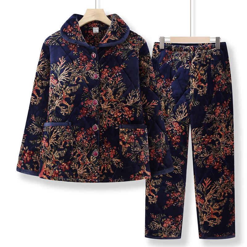 YUZHAOLIN Women's Thickened Coral Fleece Winter Homewear Set