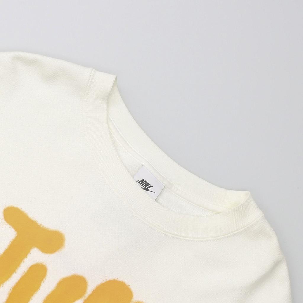 Nike Sportswear American Vintage Letter Round Neck Casual Long Sleeve Sweatshirt Women Sweatshirt Sail HJ1504-133