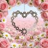 Elegant Love Wind Chimes For Exterior Decoration Displaying Iron Floral Heart Shape Wind bells Valentines Day Gift