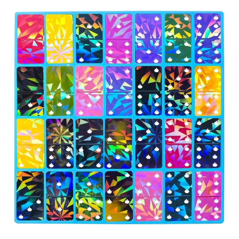 Multipurpose 28 Cavity Dominoes Mold For Epoxy And Clay Sturdy Silicone Materials for Jewelry and Cake Decorating