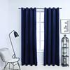 Blackout Curtains and Rings 2pcs Dark Velvet 140x225cm