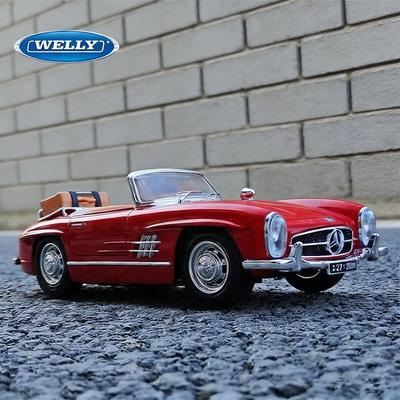 WELLY 1:24 1955 Mercedes-Benz 190SL Alloy Classic Sports Car Model Diecast Metal Luxy Retro Old Vehicles Car Model Kids Toy Gift