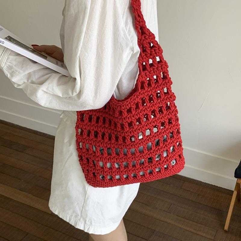 Summer versatile woven bags Summer fashion beach messenger bags Niche handmade shoulder straw bags