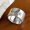 925 Sterling Zilveren Ringen Voor Vrouwen Geometrische Fijne Sieraden Vinger Verstelbaar Eenvoudig Breed LIEFDE Ring Voor Feest Verjaardagscadeau