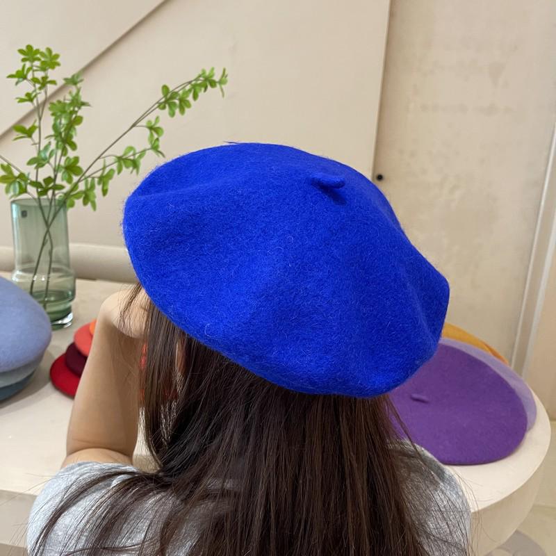 Berretto basco in lana alla moda coreana Beilei: Cappello da pittore versatile Autunno/Inverno