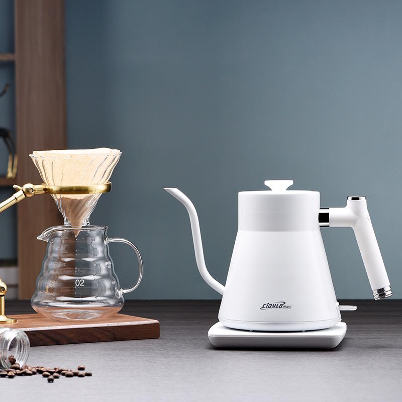 

CIDYLO SIDI LE Electric Kettle, Fine Long Spout, Stainless Steel, European Retro Style for Coffee Hand Drip. YK-139 білий