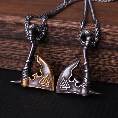 Viking Rune Axe Titanium Steel Pendant Necklace European and American Men's Creative Stainless Steel Accessories