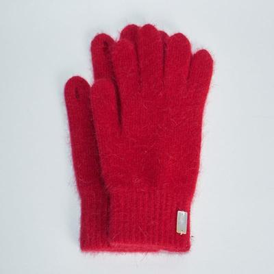 Ahre Nue Fingerhole Angora Wool Gloves _RED