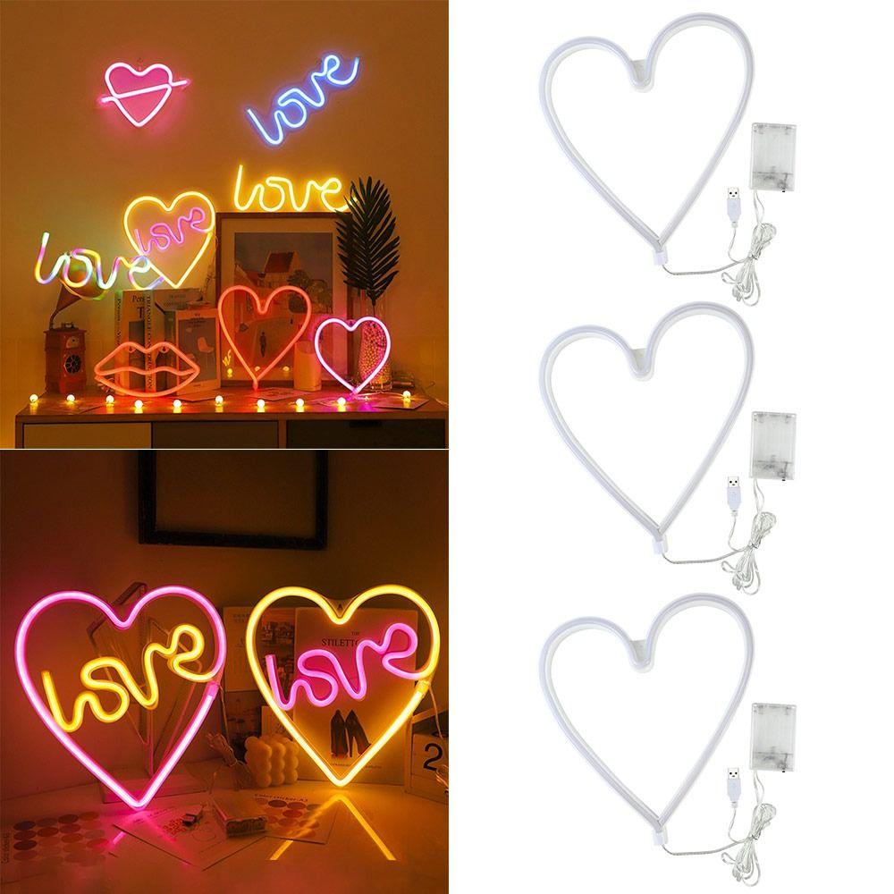 LED Atmosphere Light Love Shape Light Battery Powered Wall Lamp Valentine's Day Gifts