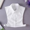 Mens M/L Size Fake Collar for Womens Solid Color White Formal Suits Half Shirt Detachable Collar Business Blouse False Collar