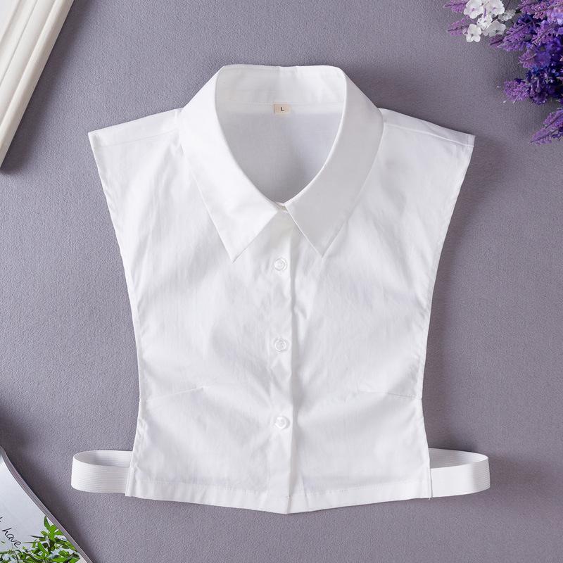 Mens M/L Size Fake Collar for Womens Solid Color White Formal Suits Half Shirt Detachable Collar Business Blouse False Collar