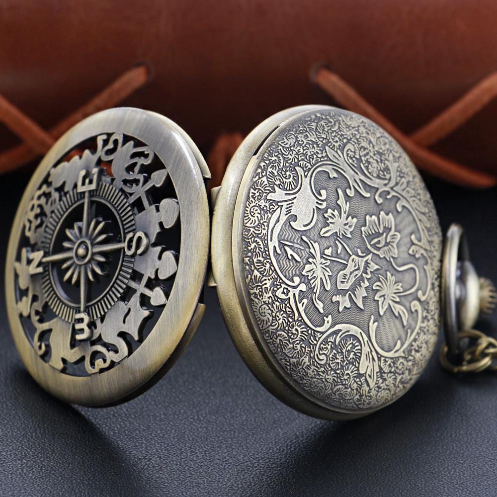 New Bronze in Wonderland Theme Quartz Pocket Watch Pendant Pocket Necklace Watches with FOB Chain Gifts Dropshipping