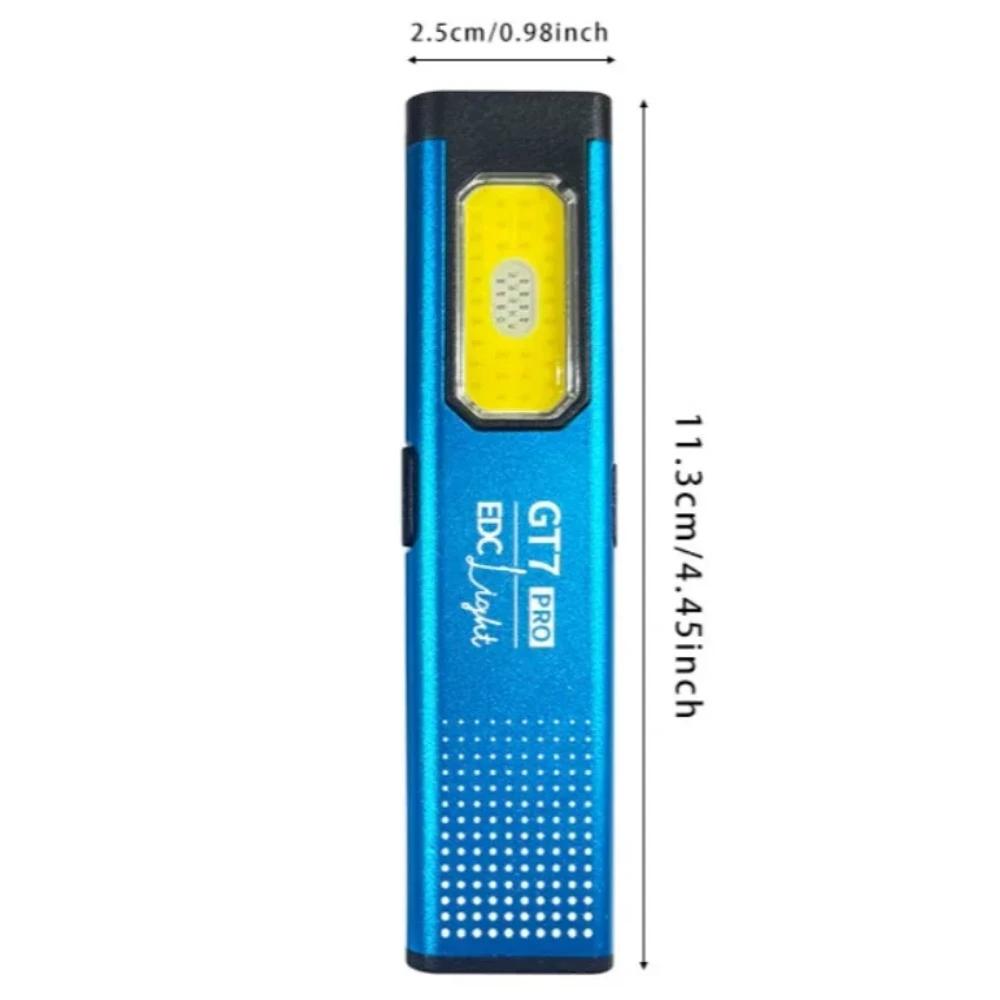 Magnetic Work Light 5 Light Modes 37g Ultra Lightweight EDC Portable Clip On Flashlight for Outdoor Repair with Silicone Switch