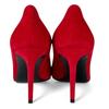 Pristine SAINT LAURENT Pumps Pointed Toe Stiletto Heels Red Suede Leather 37.5 Used