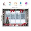 1pc Holiday Polyester Christmas Background with Snow Windows and Tree Design - Multi-purpose Holiday Decoration