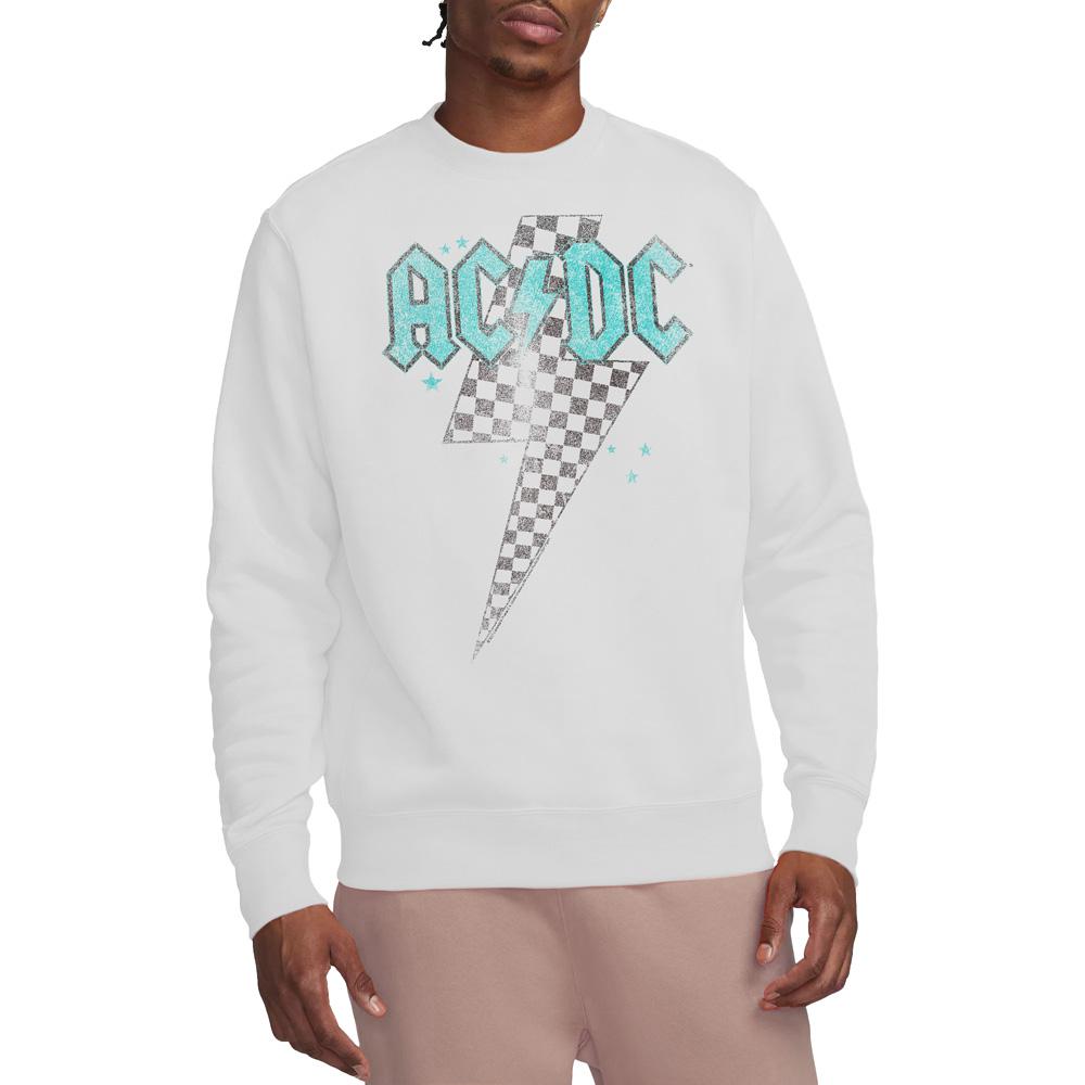 AC/DC Unisex Adult Skewed Checkerboard Bolt Sweatshirt