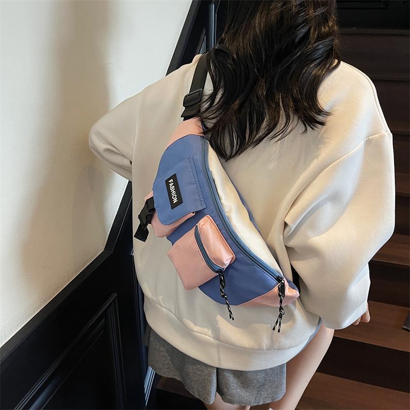 Sport Chest Bag Contrast Shoulder Bag Commuter Crossbody Bag