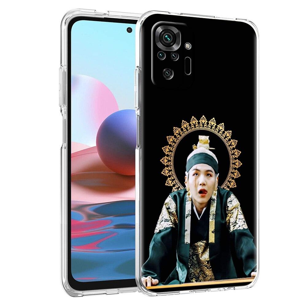 Phone Case For Xiaomi Poco X3 NFC M3 F3 Redmi Note 9S 9 8 10 Pro 7 8T 9C 9A 8A K40 Soft Silicone Clear Cover Coque Agust D Suga