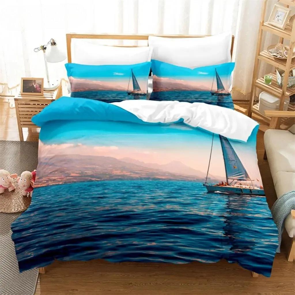 3D Print Seaside Beach Bedding CollectionDuvet Cover Comforter Bed Collection Quilt Cover PillowcaseKing Queen Twin Size Boys Girls Adultse