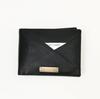 Leather Wallet 1S Grablk -Premium Grained Black Napa Leather Men's Wallet with Coin Pocket & 6 Card Slots