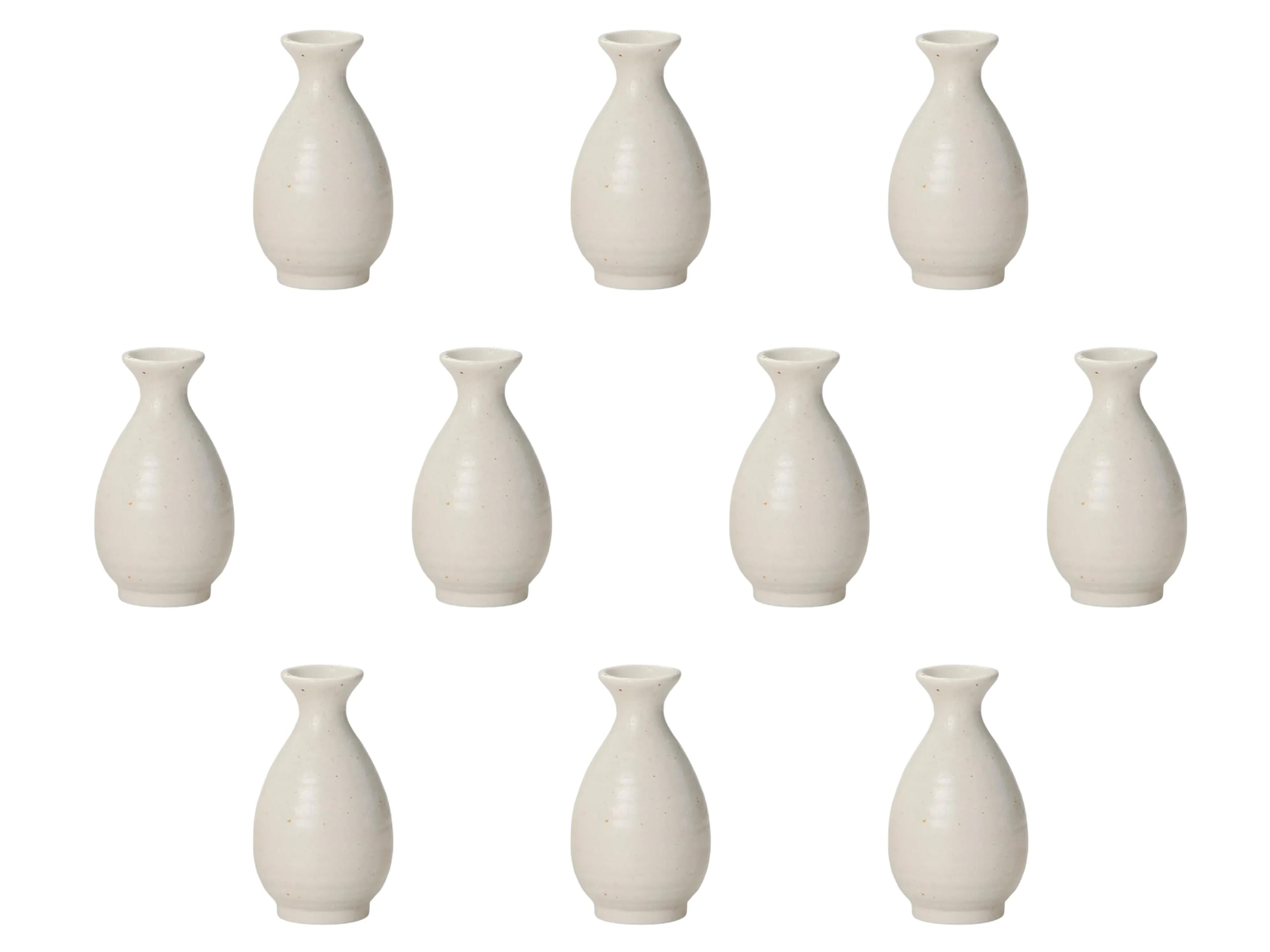 

Set of 10 small powdered sake bottles Sake bottles Setomonohonpo handcrafted-style [6.9×12cm (180cc)]