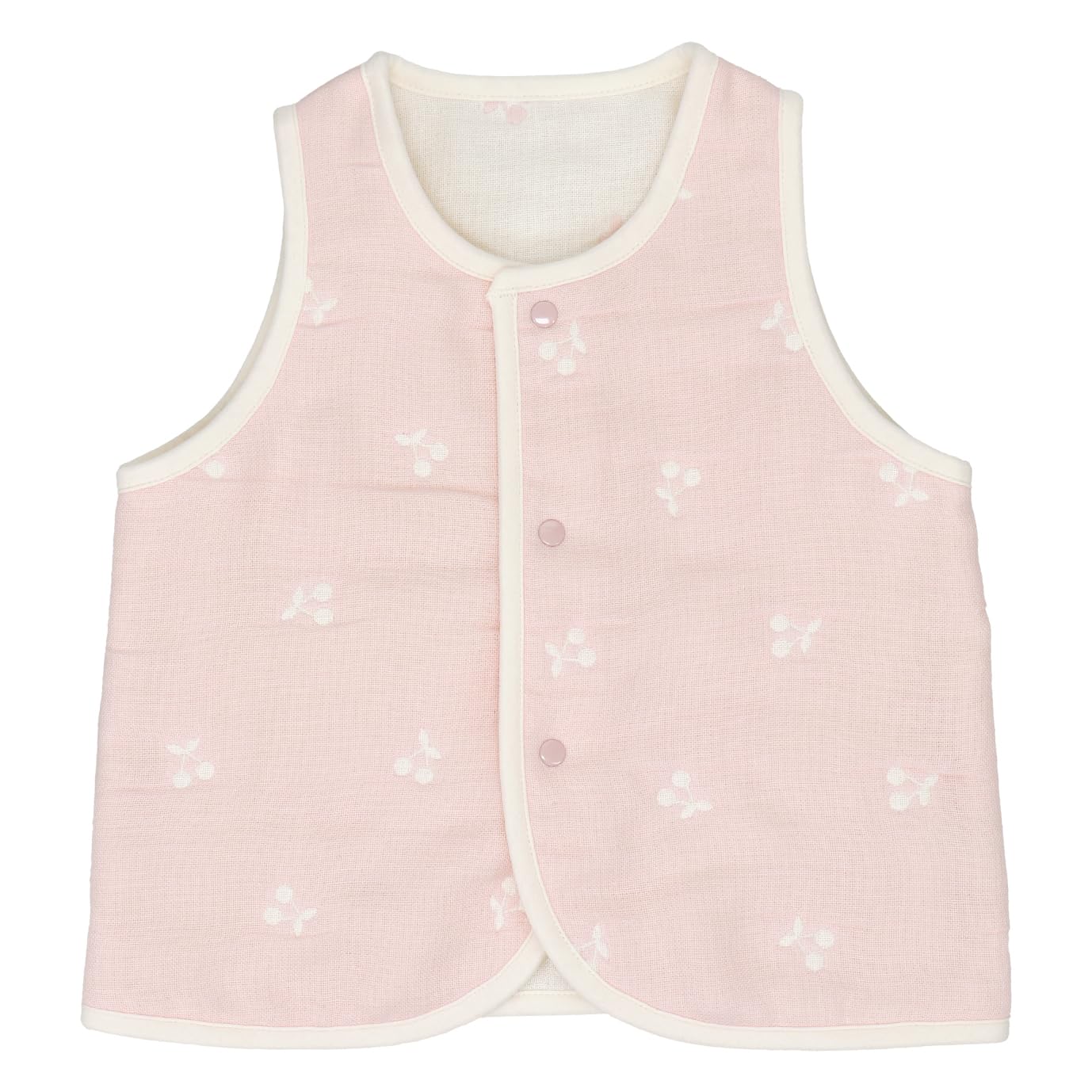 

Размеры Baby Castle Cherry Сделано в Японии Жилет, 60-80, Марля, розовый