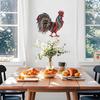 Metal Rooster Wall Art Decorative Ironwork Sculpture Handmade Metal Craft Rustic Style Home Wall Hanging Decoration