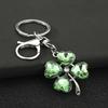 Keychain Pendant Sparkling Rhinestones Four-Leaf Clover Design Key Chain with Lobster Clasp Easy to Hang Key Holder Backpack Car Accessory