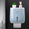 Soporte de pañuelos para el baño, caja de papel higiénico montada en la pared, estante de almacenamiento de papel en rollo impermeable, estante organizador de doble capa con cajón