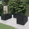 Vidaxl 6-Cz. Conjunto de Muebles de Jardín, Cojines, Ratán Negro PE
