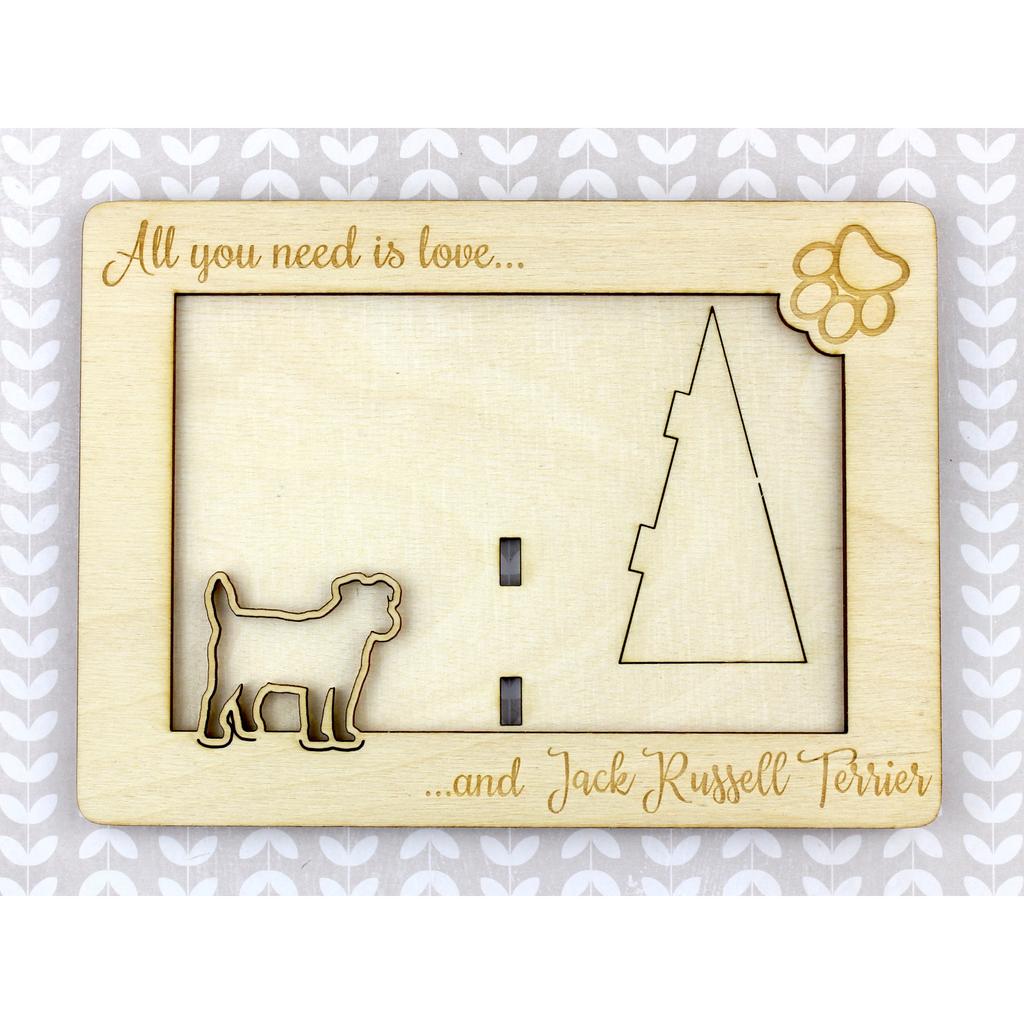Jack Russell Terrier - Photo frame, engraved wooden frame, a lovely gadget for the dog lover by Art-Dog