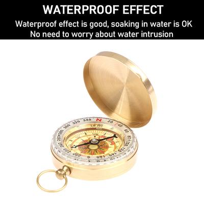 Camping Hiking Pocket Brass Golden Compass Portable Compass Navigation Outdoor