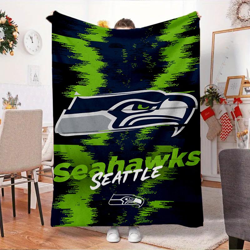Seahawks Team Spirit Blanket Outdoor Flannel Blanket for Camping, Hiking, Garden Parties, Picnic Essentials,gift for Family and Friends