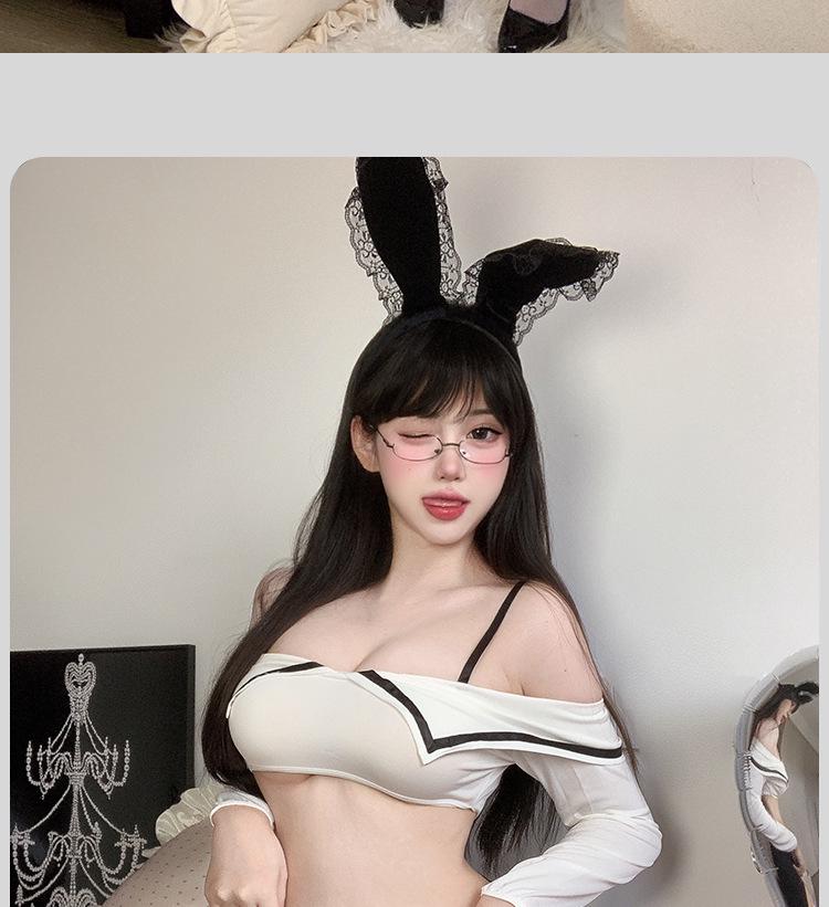 Quick Release Sensual Bunny Secretary Lingerie Set