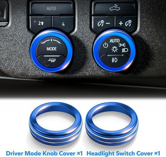 Chevrolet Silverado 22-23 Decorative Rings for A/C Knobs & Headlight Switches