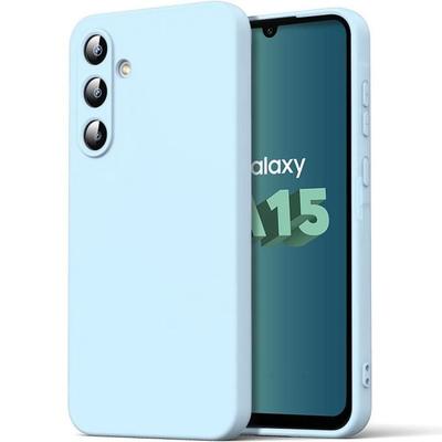 Protective Case - BOOLING - for Samsung Galaxy A15 - Liquid Silicone - Ultra Slim - Shockproof Sky Blue