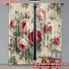 2D Flat Printing 2pcs Happy Valentine's Day Drapes Rose Festival Print Digital Printed Polyester Drapes Birthday Party Use for
