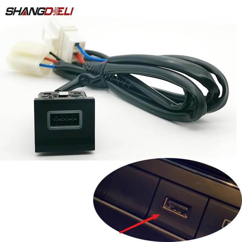 12V/24V Car QC3.0 USB Single Interface Charger Phone Charging Adapter Button Fit for Polo 2014-2018