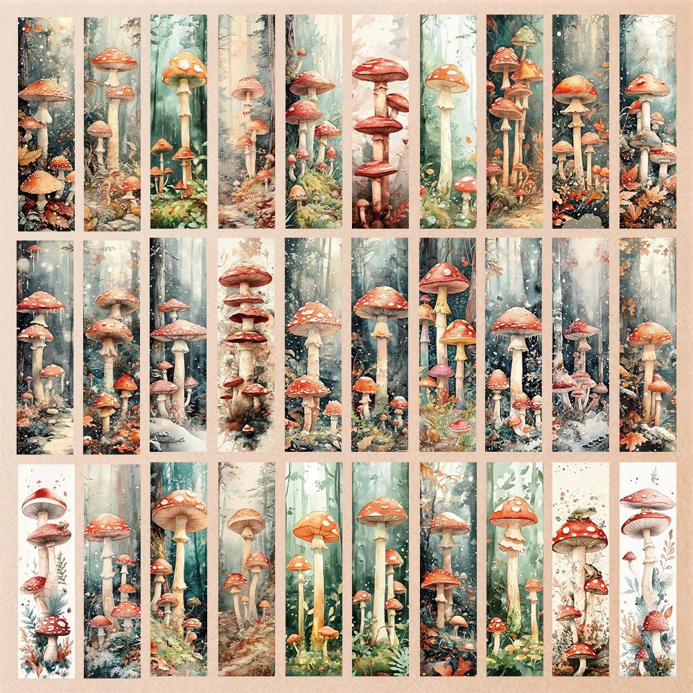 32pcs retro mushroom bookmarks, for reading assistance, suitable for Christmas, Halloween, teachers, readers, and birthday gifts