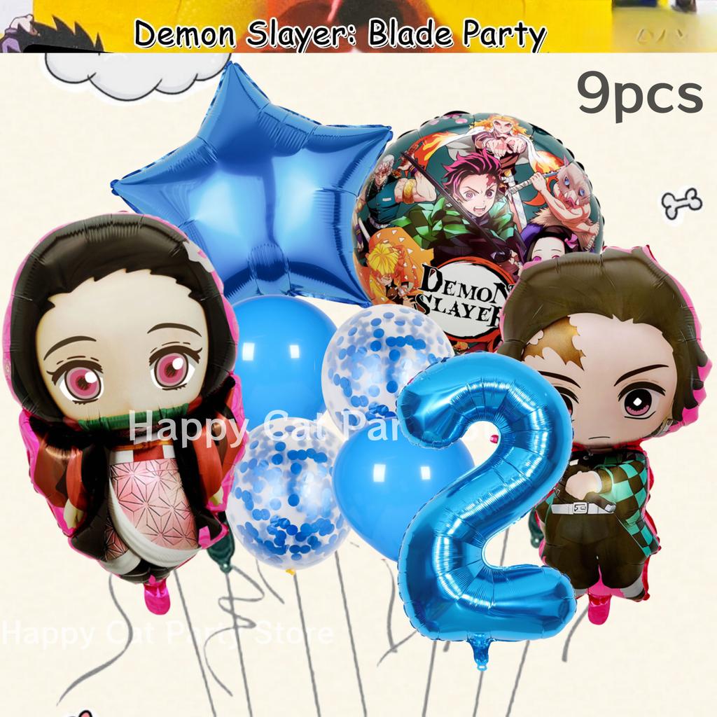 Démonický lovec Narodeninová oslava Dekorácie Kimetsu No Yaiba Stolový riad Obrus Tanier Hrnček Balónik Sprcha pre bábätko Detské darčeky Potreby na párty