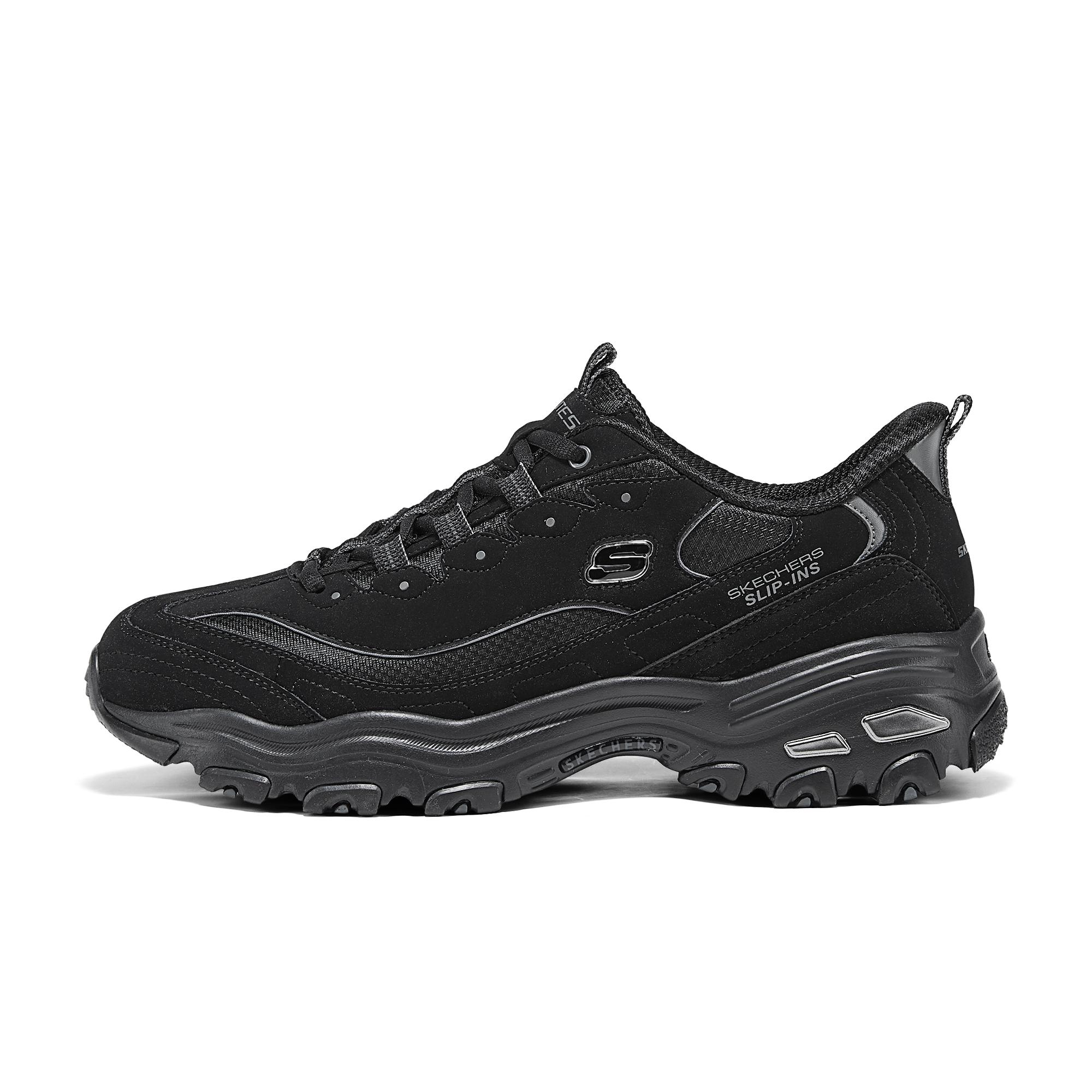Skechers Men's Black Dlites Dry Comfortable Breathable Support Low-Top Dad Shoes Sneakers 232667-Bbk Cm