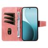 For Oppo Reno14 Pro 5G (China)/Oppo Reno14 Pro 5G (Global) Leather Case Wallet Stand Grids Imprinted Phone Cover with Strap